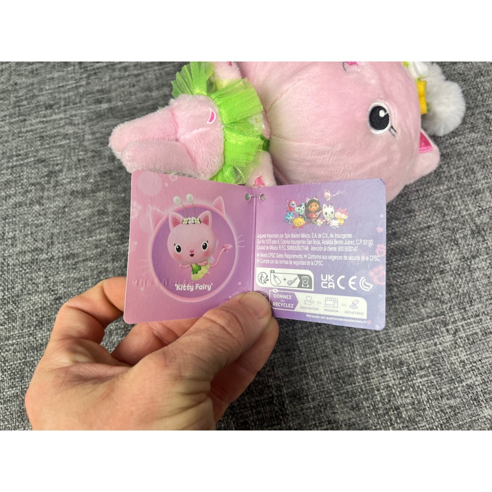 Gabby's Dollhouse Kitty Fairy Purr-ific Plush 9 Inch Pink Cat Spin Master NEW - Picture 6 of 7